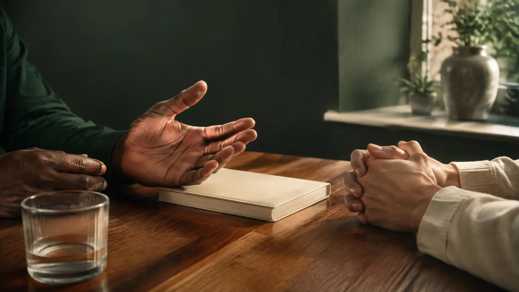 A reflective scene representing medicine, ethics, and human values