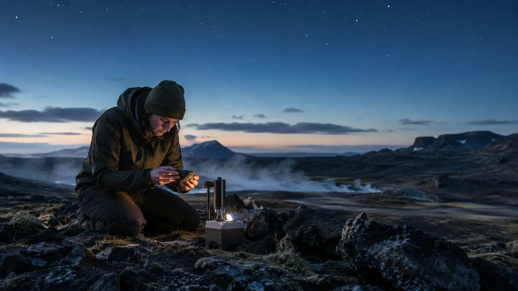 A scientific landscape representing discovery and public trust