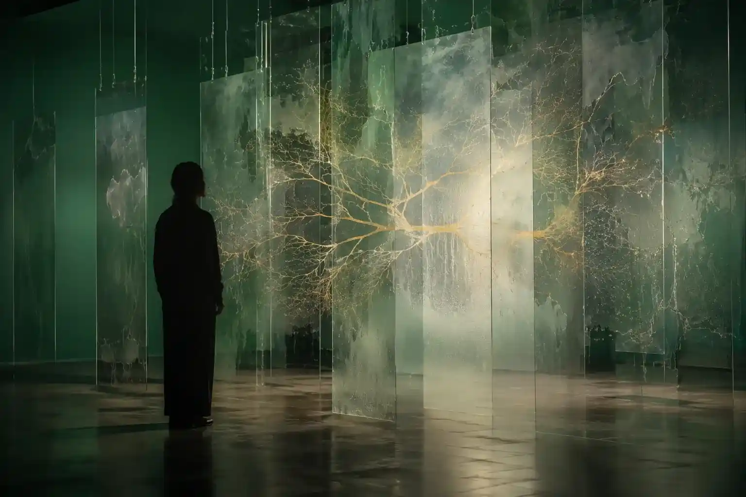 A patient silhouette surrounded by predictive health data