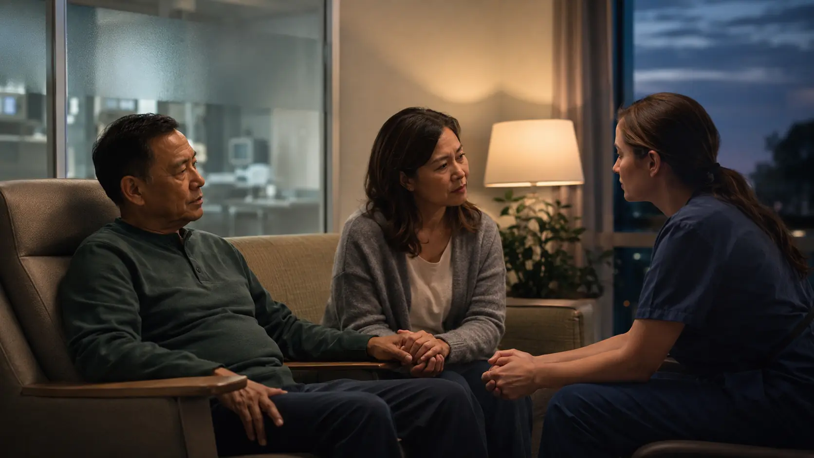A clinician considering diverging paths of medical possibility